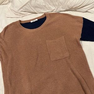 Madewell knitted sweater brown front and blue back, size L